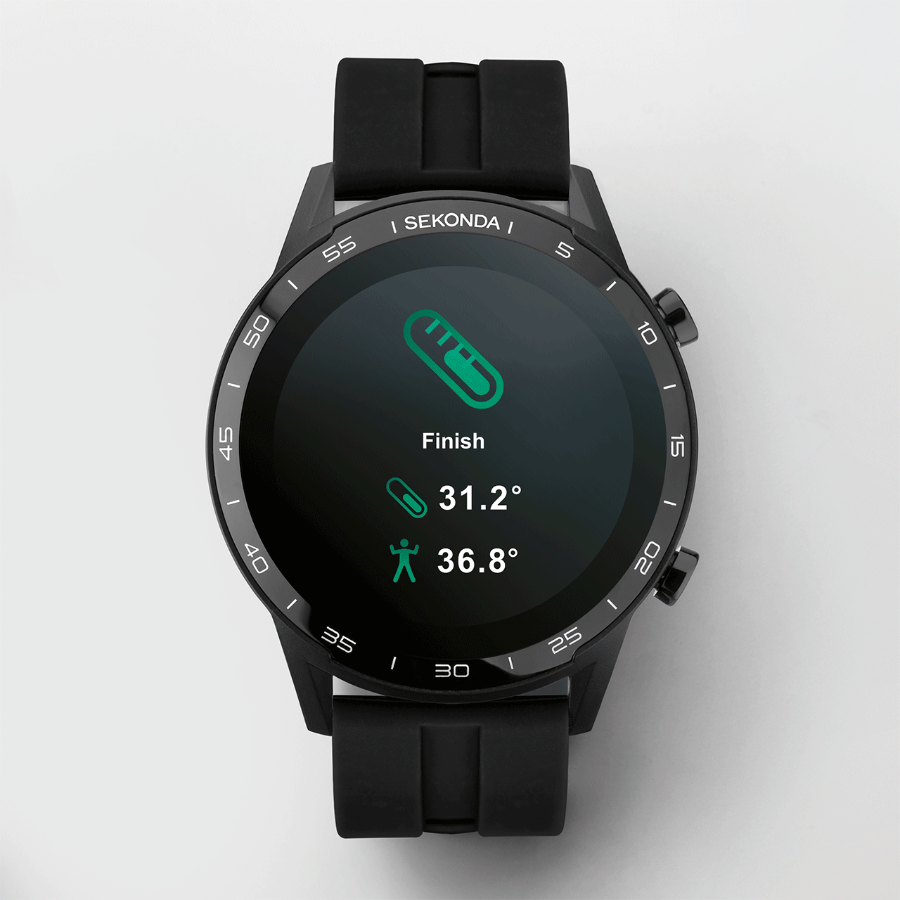 Sekonda Active Smartwatch | Black Case & Black Silicone Strap | 1909
