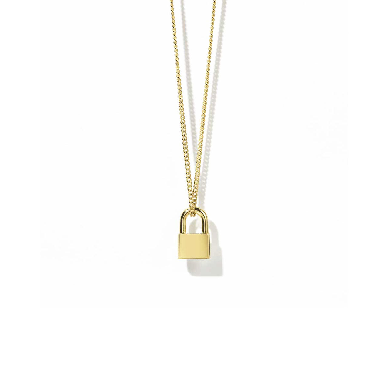 Sterling Silver Gold Plated Locked Charm Necklace