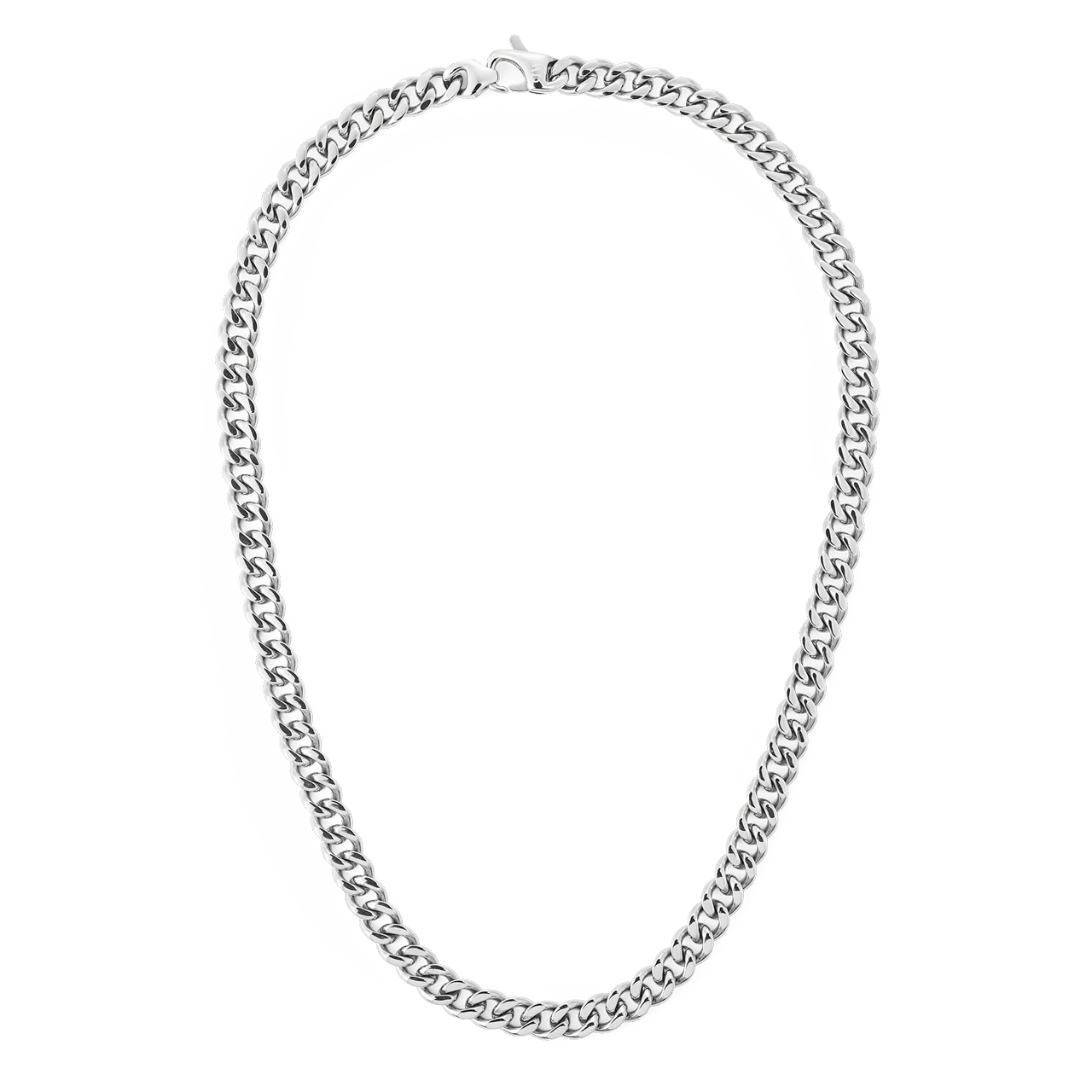 Ellipse Cuban Chain 55cm Necklace Silver