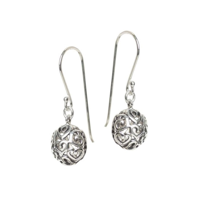Sterling Silver Filigree Earrings with Hooks
