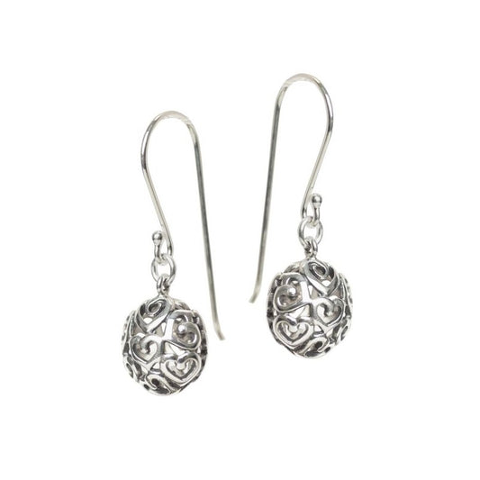 Sterling Silver Filigree Earrings with Hooks