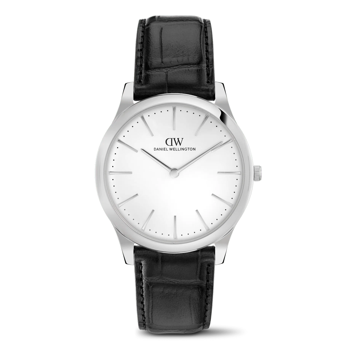 Pathfinder Black-Croc Frost-White Silver Mens Watch