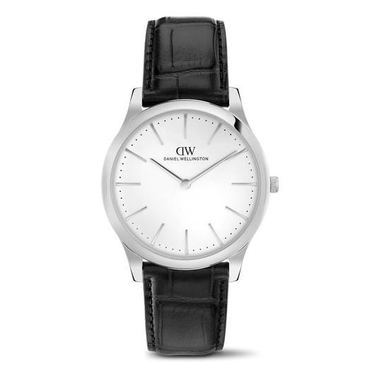 Pathfinder Black-Croc Frost-White Silver Mens Watch