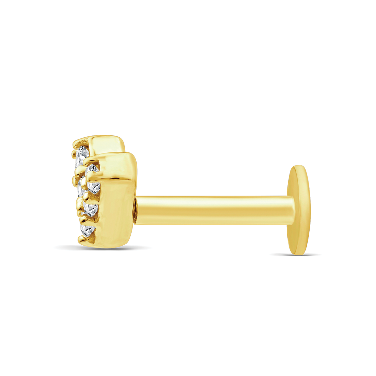 9k Yellow Gold 0.03ct V Shaped Lab Grown Diamond Single Flat Back Earring