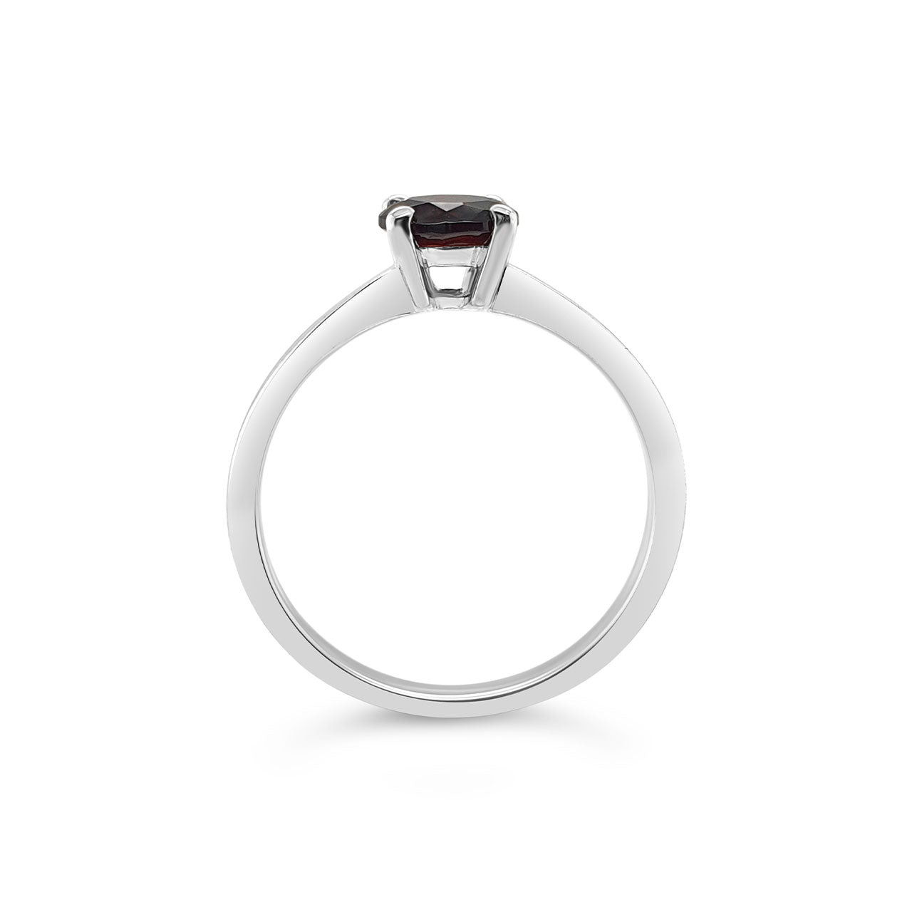 Sterling Silver Garnet Dress Ring - Size O