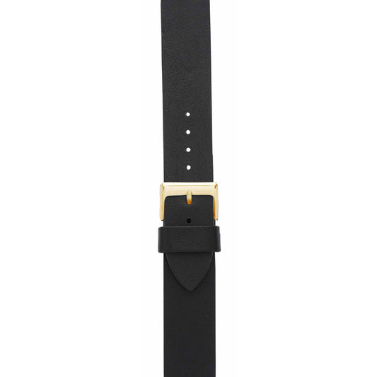 Black 20mm Leather Watch Strap