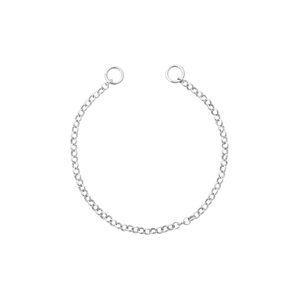 Round Cable Tag Bracelet - Silver Plated - 15cm