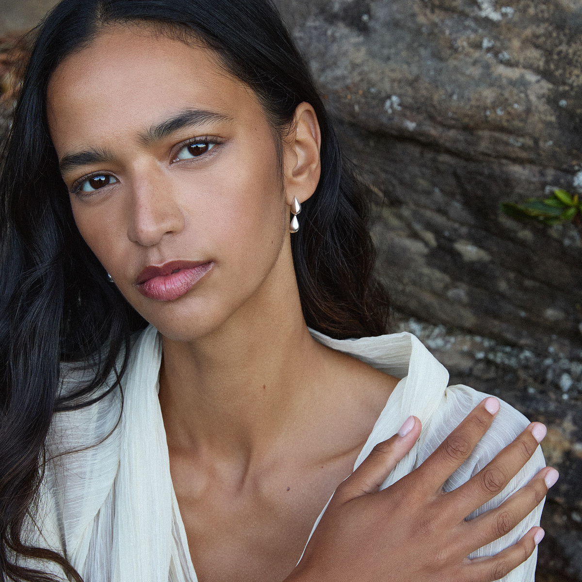 Liora Double Drop Stud Earring