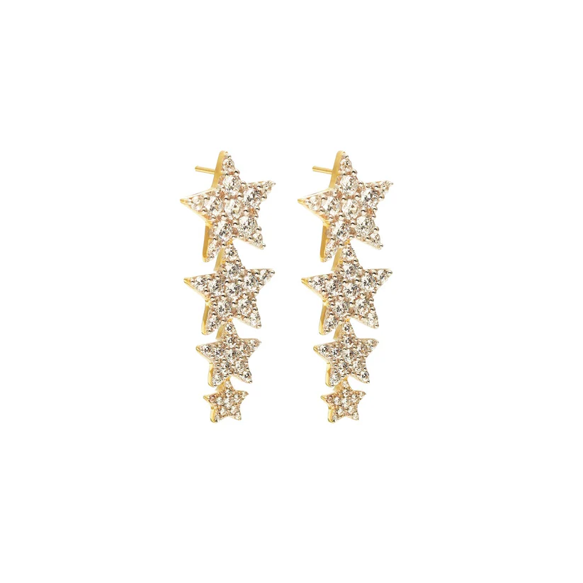 Etoile Drop Earrings (CZ/Gold)
