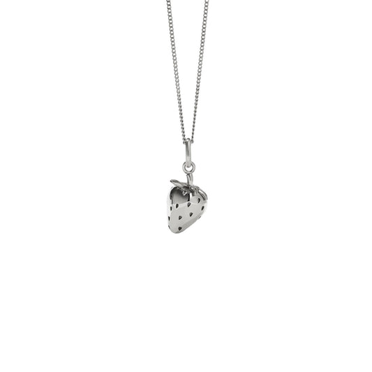 Sterling Silver Strawberry Charm 45cm Necklace
