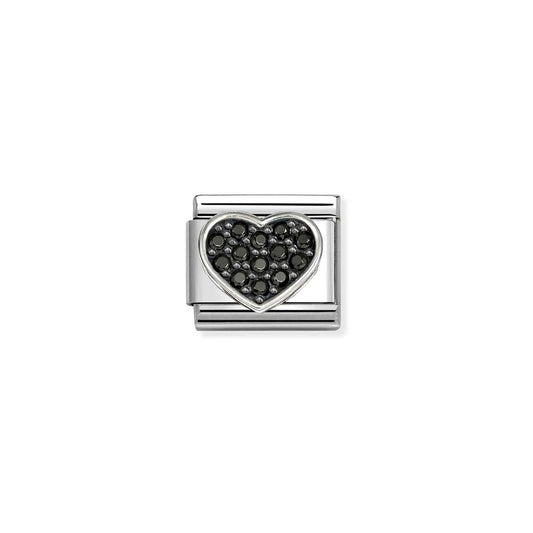 Composable Classic Link 330322/27 Black Heart CZ In Silver