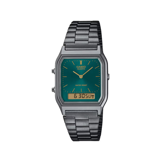 Casio Vintage Gun Metal Duo Watch - AQ230EGG-3A