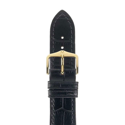 Duke - 20mm Black Long Leather Watch Strap