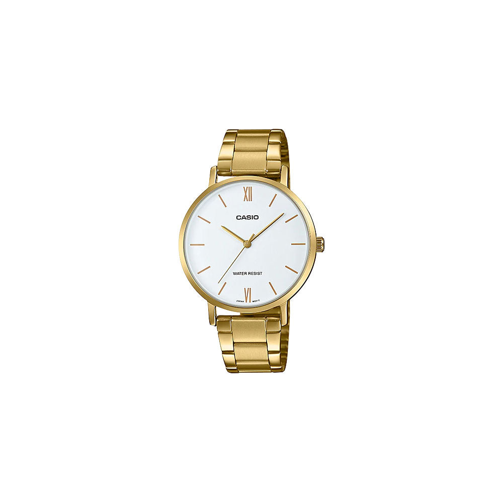 Ladies Gold & White Dress Watch - LTPVT01G-7B