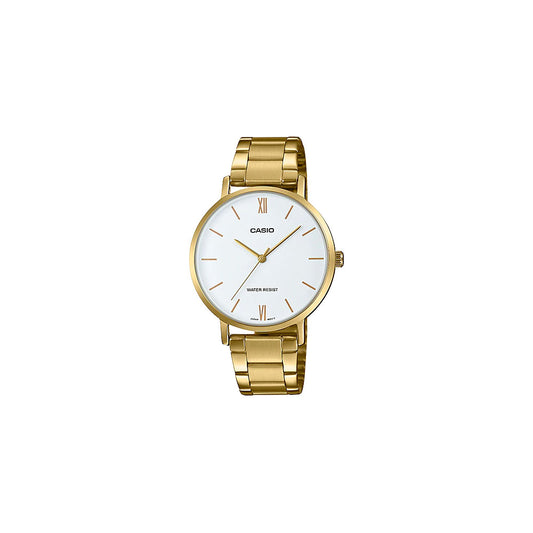 Ladies Gold & White Dress Watch - LTPVT01G-7B
