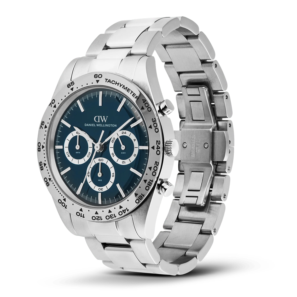 Iconic Tachymeter 3-Link Arctic Silver Mens Watch