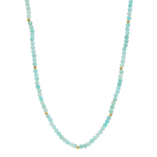 Azzurro Amazonite Necklace - Gold Plated