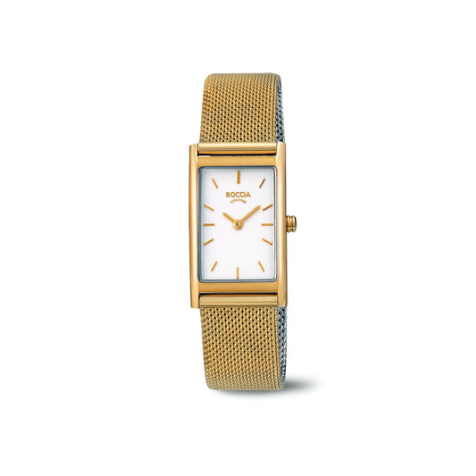 3304-03 - Ladies Titanium Gold Square Dial Watch