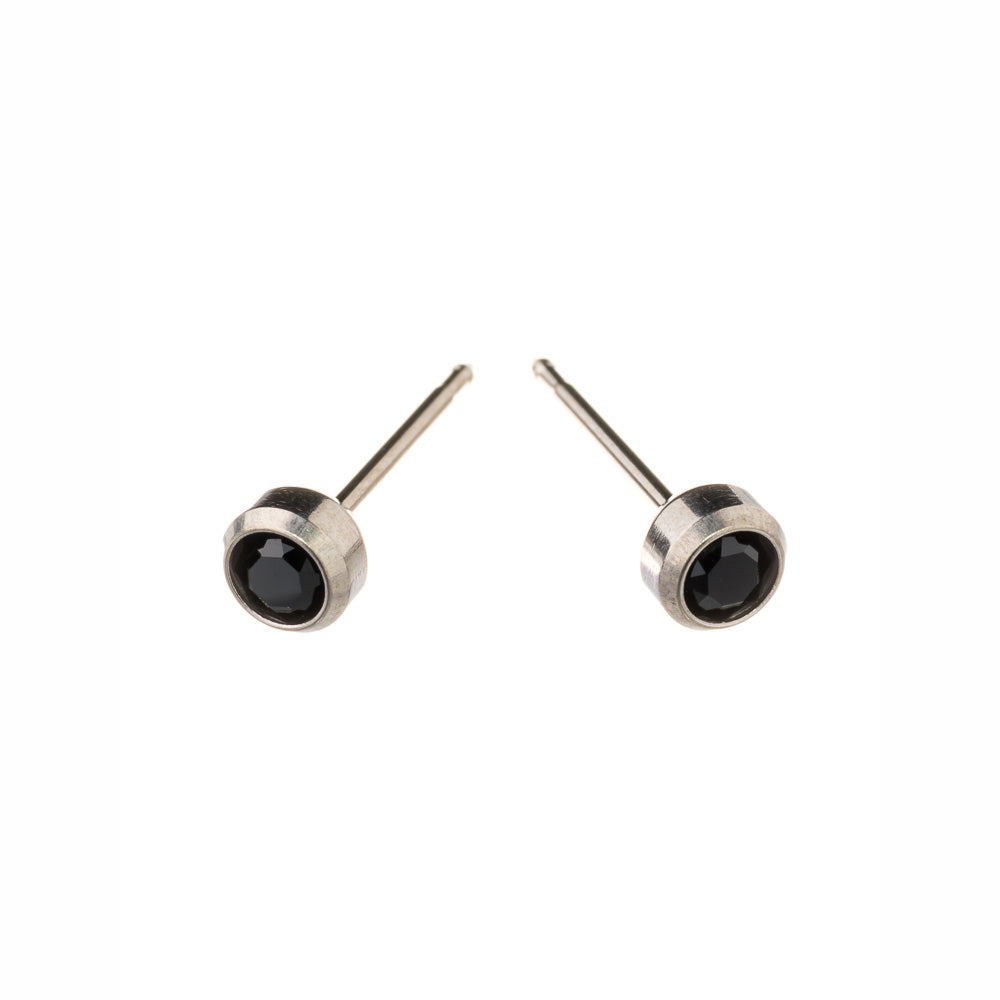 Titanium Jet 3mm Bezel Studs