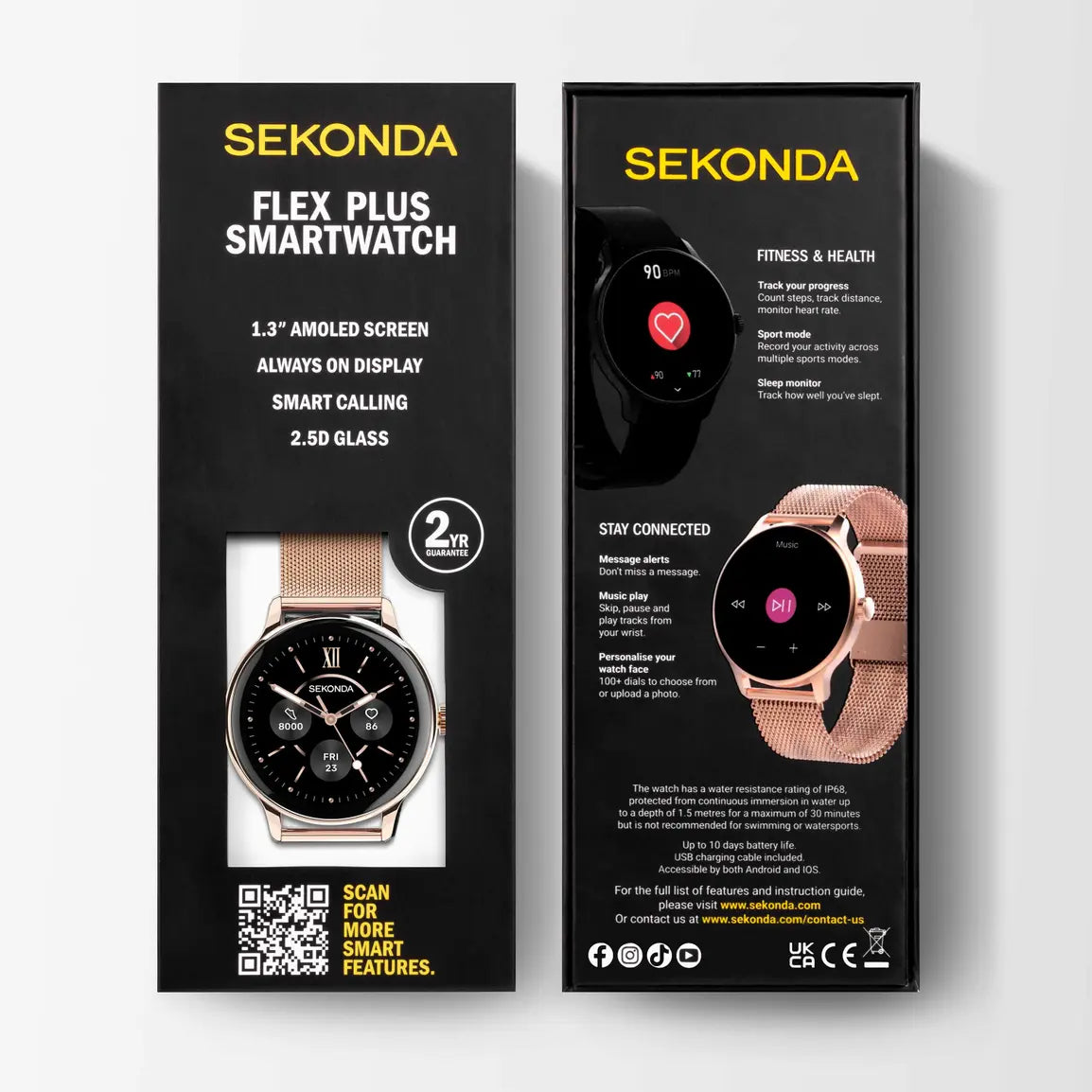 Sekonda Flex Plus Smart Calling Watch | Rose Gold Alloy Case & Stainless Steel Mesh Strap | 40665