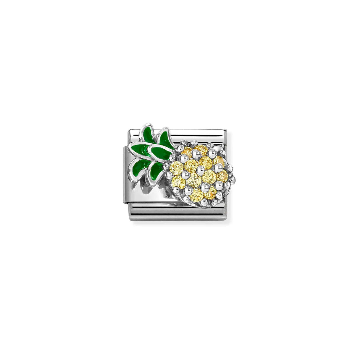 Composable Classic Link 330328/21 Yellow Pineapple in 925 Silver and CZ