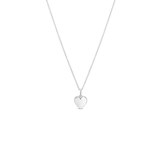 45cm Sterling Silver 20mm Flat Heart Pendant