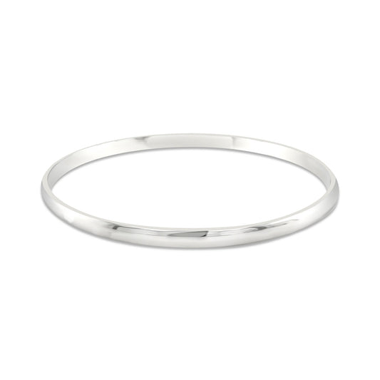 Sterling Silver Half Round 8 1/2" Golf Style Bangle