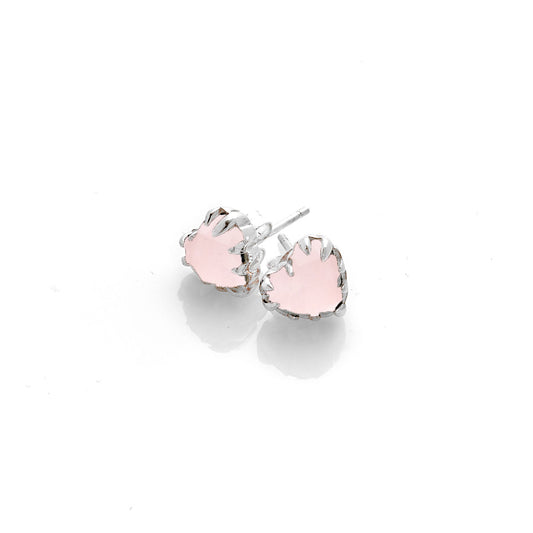 Love Claw Earrings - Rose Quartz