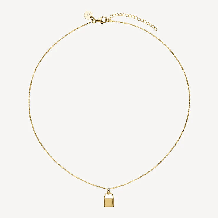 Love Lock Pendant (45cm + 5cm ext) - Gold Plated