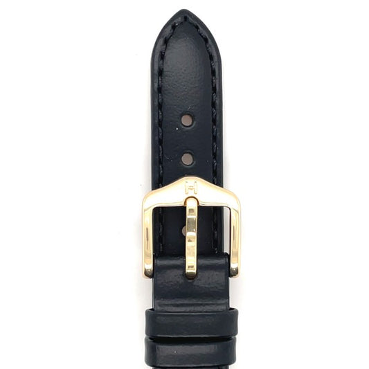 Corse - 14mm Black Leather Medium Watch Strap