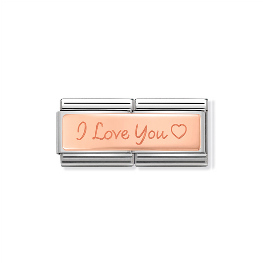 Composable Classic Double Link 430710/04 Rose Gold I Love You With Heart
