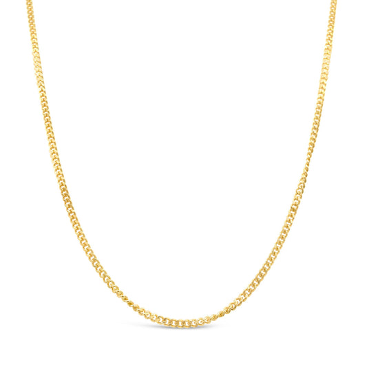 45cm 9k Yellow Gold CD50 Diamond Cut Curb Chain