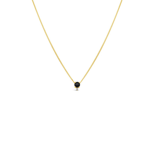 9k Yellow Gold Sapphire & Diamond Necklace