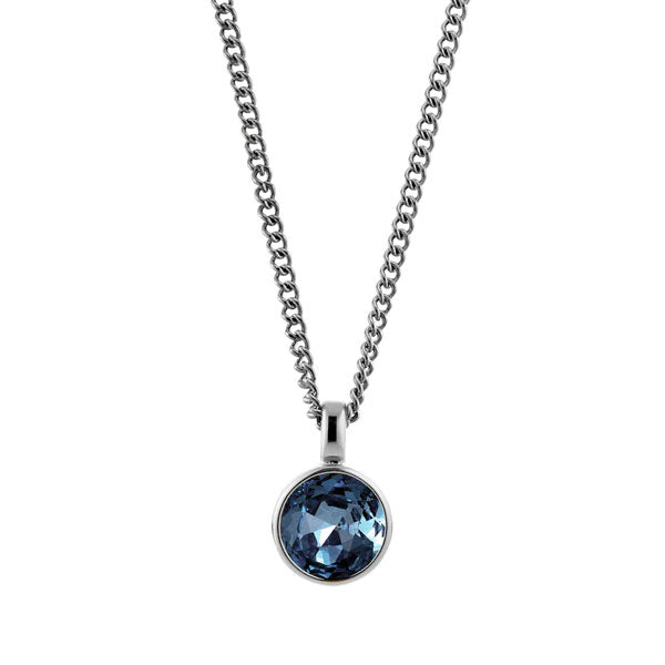 Ette Shiny Silver Necklace - Royal Blue