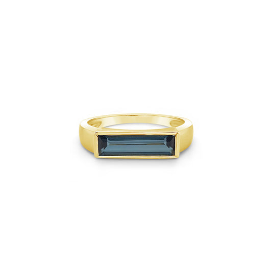 9k Yellow Gold London Blue Topaz Dress Ring