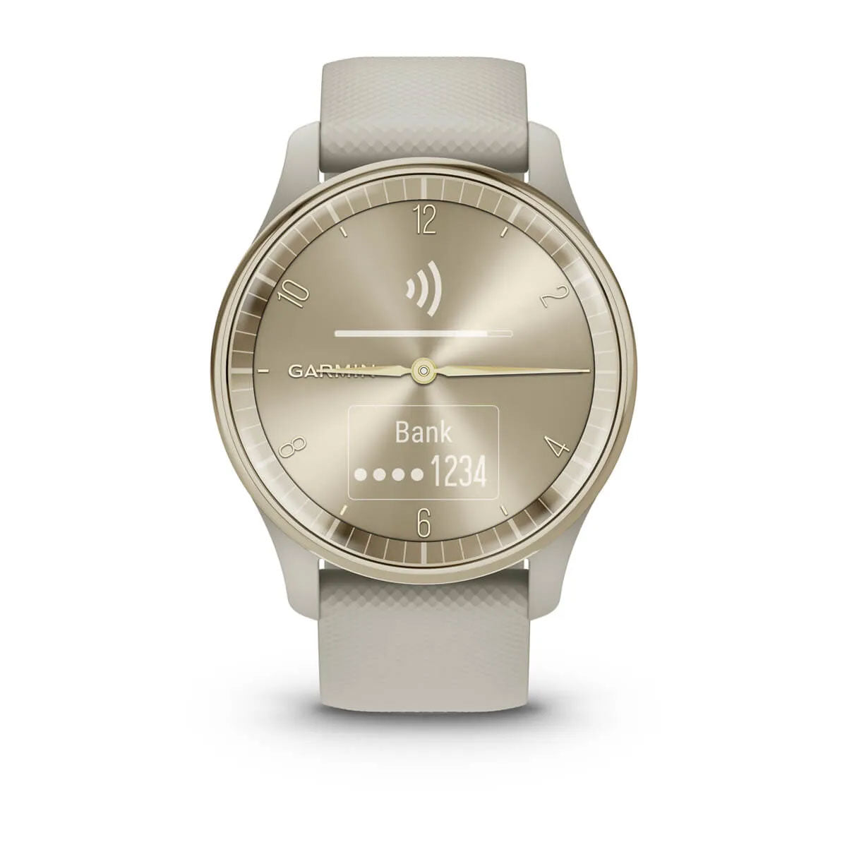 vívomove® Trend - Cream Gold Stainless Steel Bezel with French Grey Case and Silicone Band - 010-02665-02