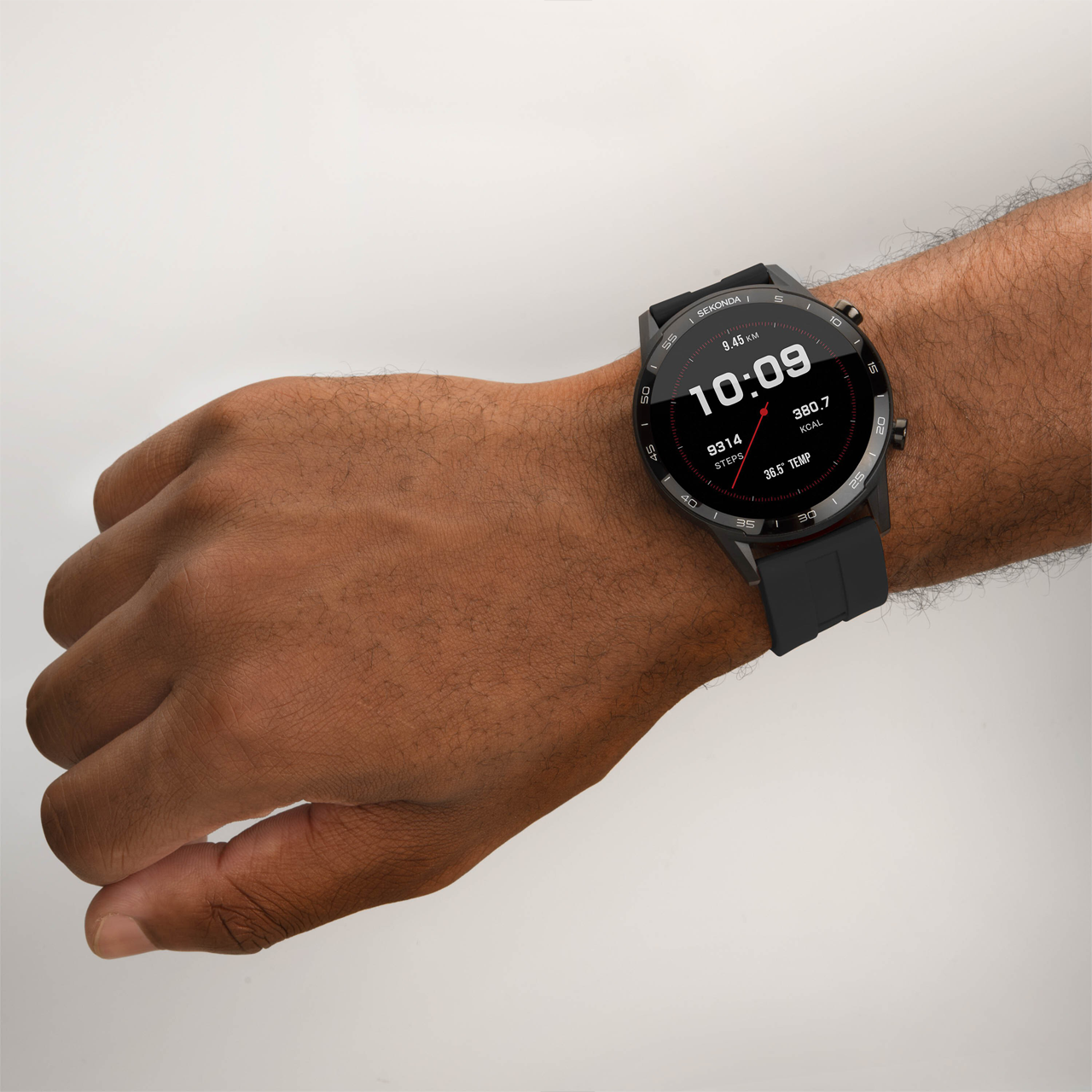 Sekonda Active Smartwatch | Black Case & Black Silicone Strap | 1909