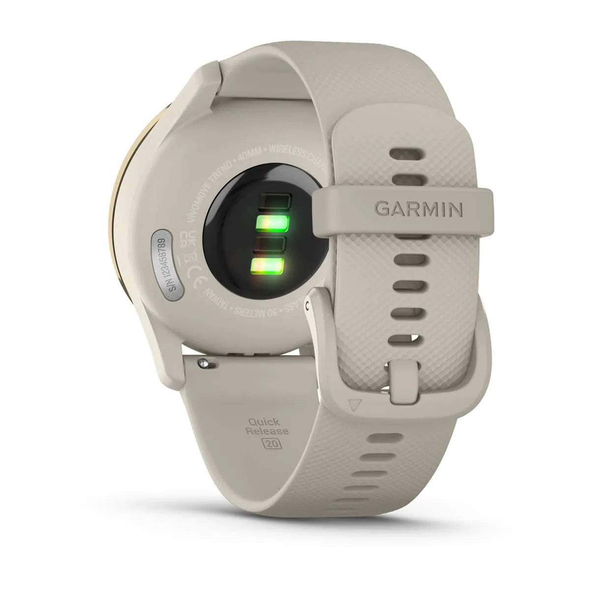 vívomove® Trend - Cream Gold Stainless Steel Bezel with French Grey Case and Silicone Band - 010-02665-02