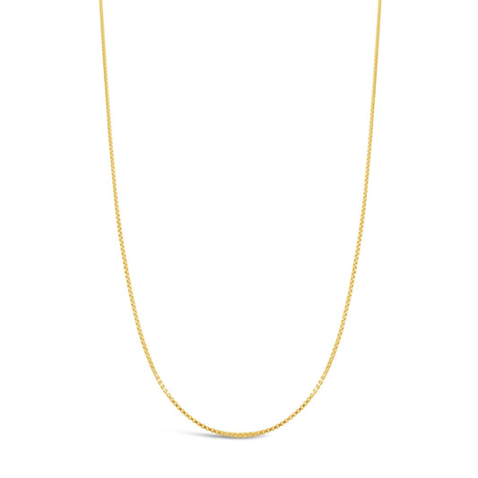 45cm 9k Yellow Gold Solid Venetain Box Link Chain