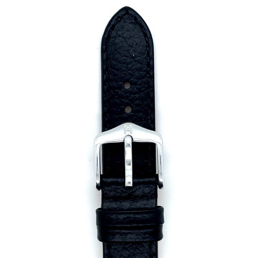 Kansas - 16mm Black Medium Leather Watch Strap