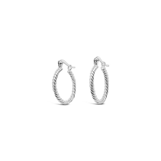 Sterling Silver Rope Hoop Earrings