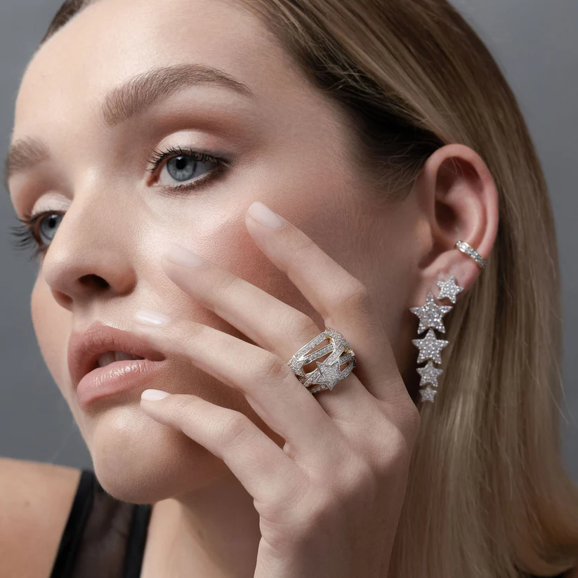 Etoile Drop Earrings (CZ/Silver)