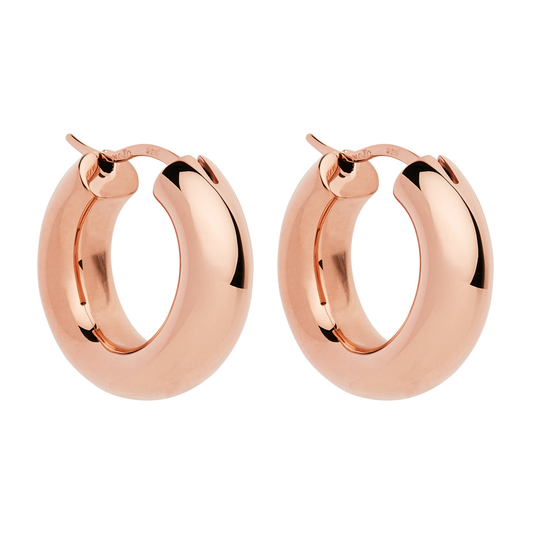 Cocoon Hoop Earrings - Rose Gold Plated
