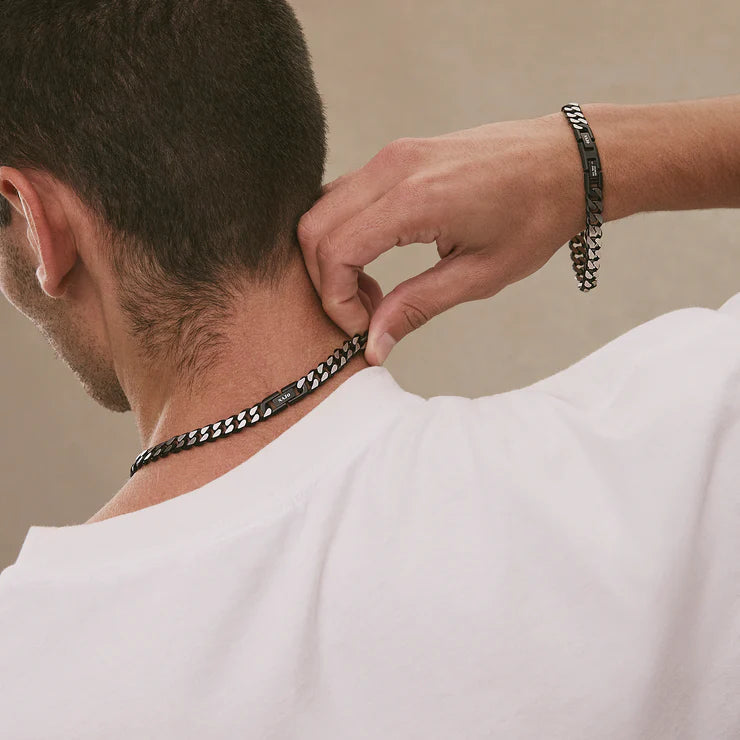 Nero Men’s Steel Curb Chain Necklace (Bold)