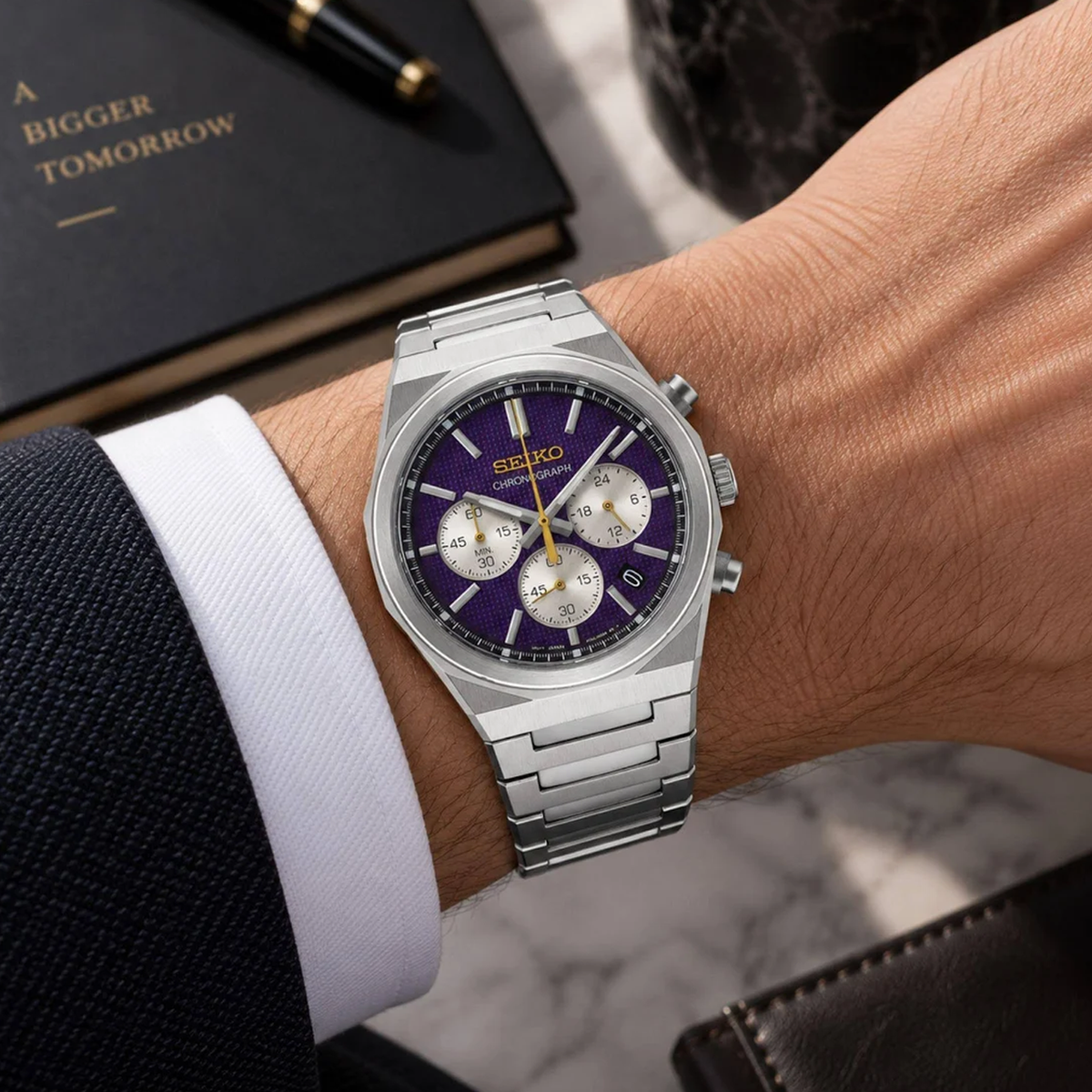Seiko - HGK003P 145th Anniversary Seiko Edo Purple Chronograph Watch