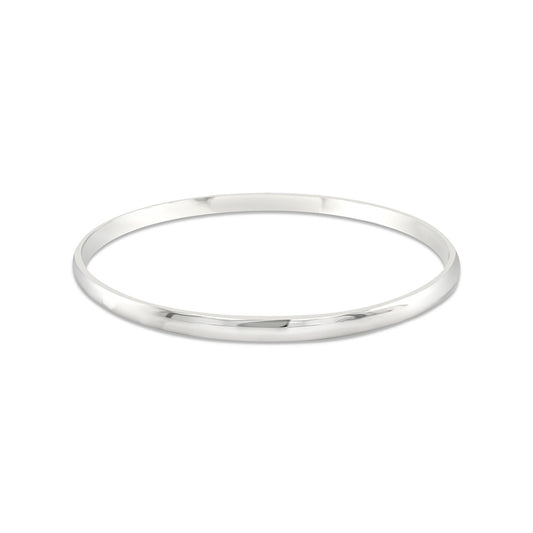 Sterling Silver Half Round 8" Golf Style Bangle