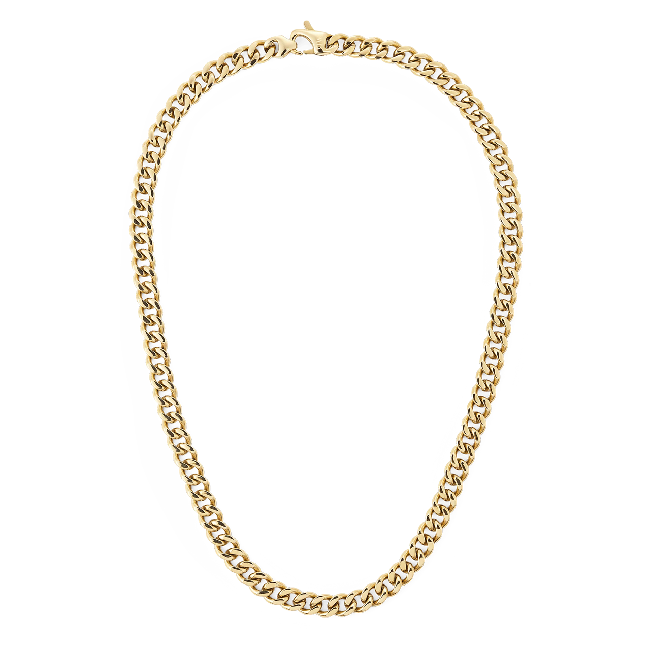 Ellipse Cuban Chain 55cm Necklace Gold
