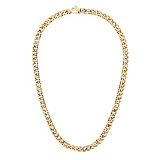 Ellipse Cuban Chain 55cm Necklace Gold