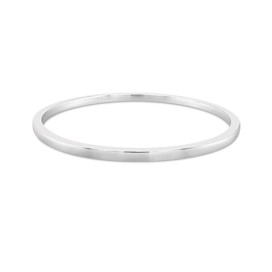 Sterling Silver Square Solid 8 1/4" Bangle
