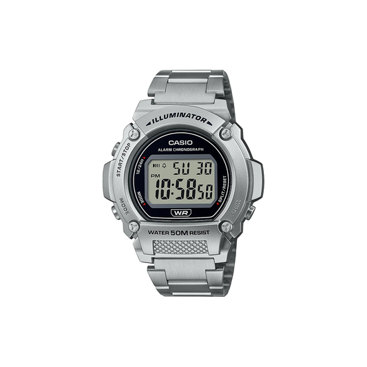 Casio Mens Silver Digital LED Watch - W219HD-1A
